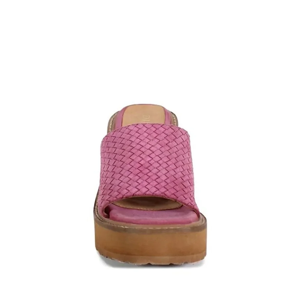 Diba True Stare Down Pink Suede Platform Wedge Sandal 9.5 Boho Beach Coastal